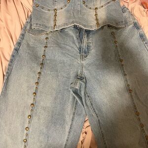 Forever 21 Light Blue Denim Overalls